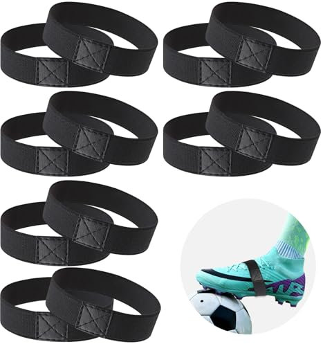 Indrnif 6 Pares De Cordones De FijacióN Para Botas De FúTbol Contra Los Lazos, Cinta De FijacióN Para Zapatos De FúTbol, Negro