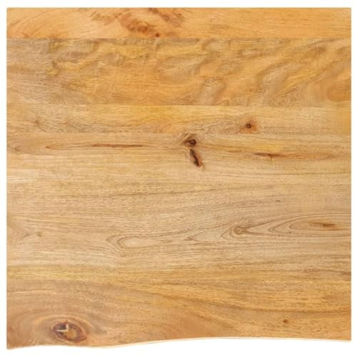 Myheimly Tischplatte, Holzplatte mit Baumkante, Massivholzplatte für Esstisch Couchtisch, Ersatztischplatte, Natur,massives Mangoholz,40 x 40 x 2.5 cm