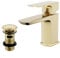 Nes Home Brushed Brass Bathroom Cloakroom Basin Mono Mixer Tap & Waste
