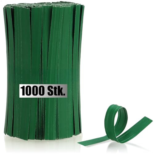 com-four® 1000x Tiras de encuadernación de Papel - Alambres de encuadernación Verdes con núcleo de Alambre Doble, 10 cm Cada uno - para sujeción de Plantas, floristería (10 cm - 1000x)