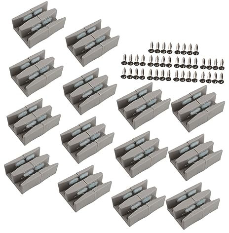 HOMSFOU Guide Inférieur Pour Porte De Bain Coulissante En Verre 10 Pièces Bloc De Bain En Plastique Gris Vis Butée Anti-balancement Accessoire Pour Et Hôtel