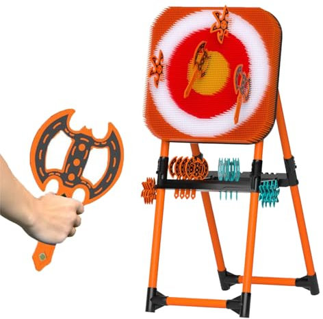 Axe Throwing Set,2-in-1 Axe Throw & Lawn Dart Combo Backyard Game Set,for Stress Relief, for Fun Sports Activity (Orange)