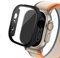 Quirxio Boîtier en verre pour Apple Watch Ultra 2, 49mm, smar twatch PC, protecteur d'écran pare-chocs, couverture trempée, accessoires de bande série iwatch(Black 01,Ultra 2 49mm)