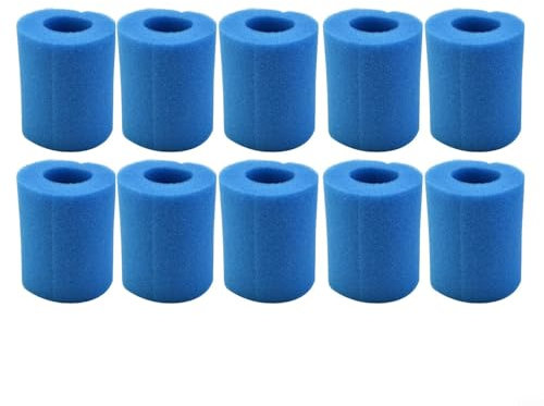 Zeroupshop Cartuccia in spugna per filtro piscina per filtro di tipo II, lavabile e riutilizzabile, per portata da 530 a 800 GPH blu (10 pezzi)