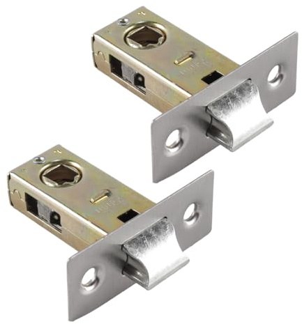 Orivin 35mm Tubular Latch, Mute Door Sprung Latch with Stainless Steel Panel, for Internal Doors, Lever Door Handles