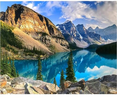 Puzzles 200 Teile Erwachsene,35x25 cm Holzpuzzle, Lernspiel Herausforderung Spielzeug 200 Teile Puzzles für Erwachsene Natürlicher Bergsee