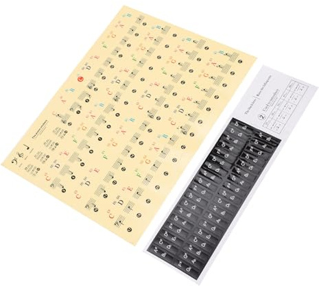 DEARMAMY Klavieraufkleber für Elektronische Orgel und Klaviertastatur Nano Material keine Klebefläche Klare Noten und Töne 1 Beutel für Anfänger Beim Klavierlernen