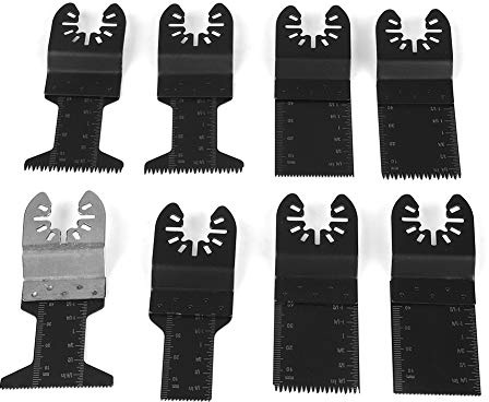Haofy Vielseitiges Oszillierendes Multi-Tool-Säge-Set für Professionelle Holzarbeiter und Heimwerker, Hartstahl, Bimetall-Edelstahl, 14-teilig