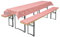Brandsseller Auflagenset für Bierzeltgarnituren 3-teilig 2 Bankauflagen gepolstert 220x25 cm und 1 Tischdecke 240x90 cm für alle gängigen Festzeltgarnituren Bierbankauflagen Outdoor - Rot Kariert