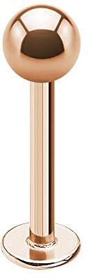 Treuheld Piercing Labret - Stahl - Rosegold [02.] - 1.2mm x 6mm (Kugel:3mm)