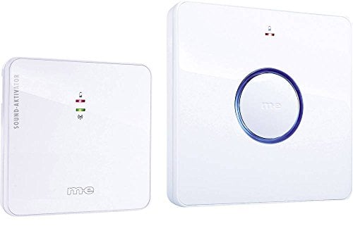m-e modern-electronics Bell 331 41094 Funkklingel Komplett-Set klangaktiv, Weiß