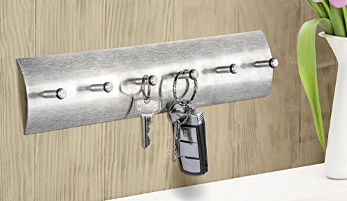 Spetebo Edelstahl Schlüsselleiste mit 6 Schlüssel Haken - Schlüsselbrett Schlüsselboard