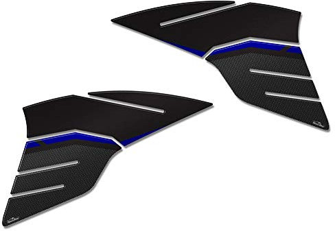 Resin Bike Adesivi Moto Compatibile con Yamaha Tracer 900 2018-2020. Protezioni Laterali Serbatoio da Urti e Graffi. Coppia Adesivi 3D Resinati - Finitura Blu Metallizzato
