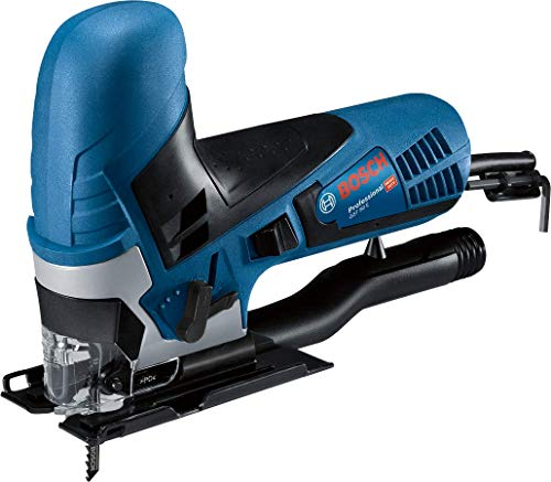 Bosch Professional Stichsäge GST 90 E + Bosch Professional 10tlg. Stichsägenblätter Set Basic (Metall und Holz, Zubehör für Stichsägen mit T-Schaftaufnahme)