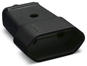 CABLEPELADO Clavija Enchufe Bipolar | Clavija Bipolar Recto | Sin TT | Contactos Fabricados en latón niquelado | 10A | 250V | IP20 | Hembra | Negro
