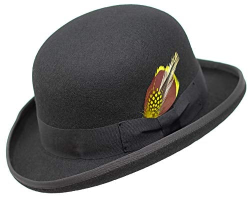 Premium Orwell - Bowler Hat/Melone - 100% Wollfilz - 60cm Schwarz