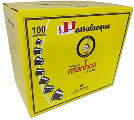 CAFÉ PASSALACQUA MANHOA - GUSTO VELLUTATO - Box 100 CAPSULES COMPATIBLES NESPRESSO 5g