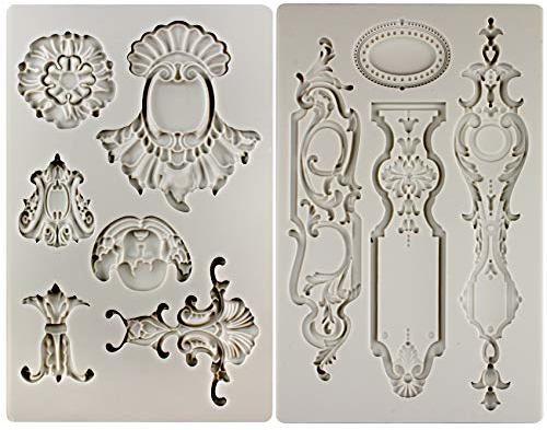 Vintage Barock Gipsformen Betonform für Kamee Medaillon Rosette Ornament Tortendeko