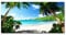 Tulup Peinture sur Verre trempé 140x70 décoration Murale Tableau Image - Plage des Seychelles