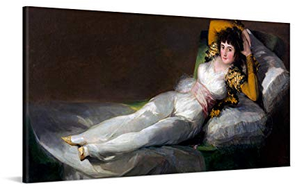 PICANOVA – Francisco Goya – The Clothed Maja 100x50cm – Bild auf Leinwand – Premium Kunstdruck Auf 2cm Holz-Keilrahmen Für Schlaf- Und Wohnzimmer – Klassische Kunst