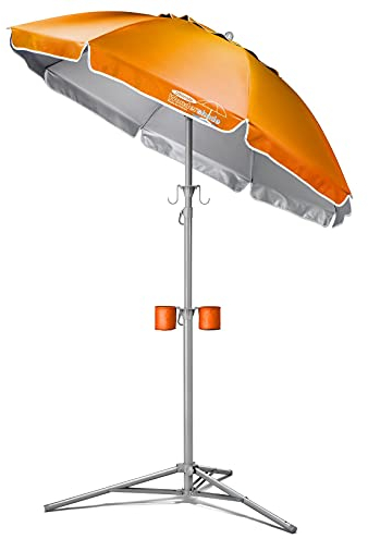 Wondershade Ultimativer tragbarer Sonnenschirm, leicht, verstellbar, sofortiger Sonnenschutz, Orange