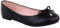 Womens Flat Black Pumps Ladies Girls Dolly Dollie Ballet Ballerina Work Smart Office Formal Comfort Bow Round Toe Slip On Flats Shoes (Black Faux Leather, Numeric_9)