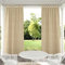 Clothink 2er Set Outdoor Vorhänge Wasserfest Sonnenschutz Winddicht mit Klettband Oben für Terrasse Garten Balkon Familienhaushalte einfache Montage farbecht haltbar(132x215cm, Beige)