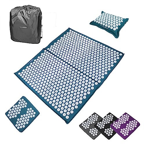 Vivezen - Kit d'acupression, tapis, coussin et repose pieds avec sac de transport - 4 coloris