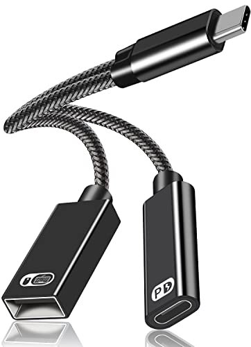 USB C OTG Adapter, USB C to USB Female with PD 60W Charging Power Adapter Compatible with iPad Pro, Galaxy S21/S20/Note20/Tab S8/S6 Lite, Google Pixel 5/4 Google Chromecast with Google TV/3D Printer