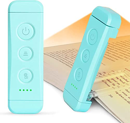 Glocusent Leselampe Buch Klemme, Augenschonende Bücher Leselampe mit 3 Farben & 5 dimmbaren Helligkeiten, Wiederaufladbar Buchlampe, Buch Leselicht perfekt für Muttertagsgeschenk