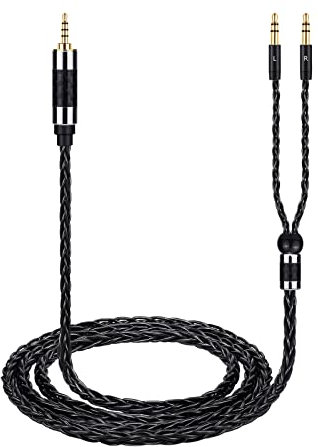 Cavo bilanciato da 2,5 mm a doppio ricambio da 3,5 mm per cuffie Hifiman HE4XX, HE400SE, Arya, Ananda, Sundara, HE400i (nuova versione), 1,2 m