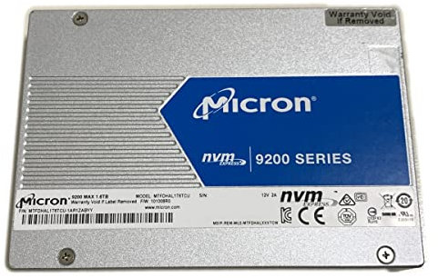 Micron SSD 1.6TB 9200 Max (Write Intensive) 2.5 inch U.2 NVMe PCIe MTFDHAL1T6TCU PCI Express Enterprise Solid State Drive for Dell HP Lenovo Supermicro