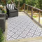 carpet city Teppich Outdoor Wetterfest - Grau - 60x110 cm - Rauten-Optik - Balkon Teppich Wasserabweisend - In-& Outdoor Teppiche für Terrasse, Garten, Küche, Bad oder Wohnzimmer