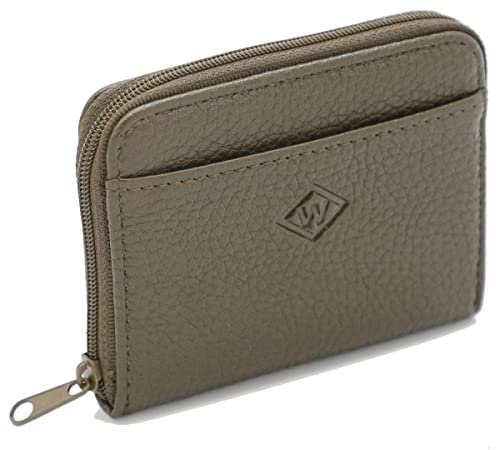 Van Der Rich ® - Mini Porte Monnaie en Cuir avec Porte-clés - Femme (Taupe)