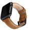 Archer Watch Straps - Uhrenarmbänder aus Hochwertigem Genarbtem Leder für Apple Watch (Kamelfarben/Naturweißes Garn, Space Grau, 44/45/46/49mm)