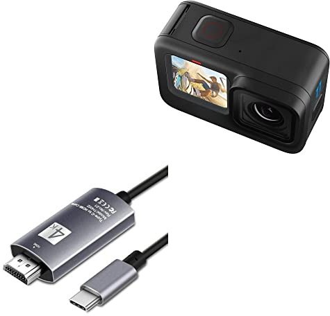 BoxWave Cable Compatible With GoPro Hero 11 CHDHX-111-CN (1.9 in) - SmartDisplay Cable - USB Type-C to HDMI (6 ft), USB C/HDMI Cable for GoPro Hero 11 CHDHX-111-CN (1.9 in) - Jet Black