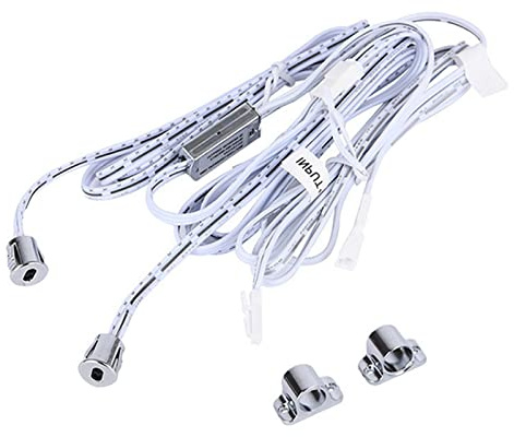 STBTECH Interruptor de luz activado al abrir la puerta del armario, sensor de movimiento CC 12 V/24 V con cable de extensión de 1,8 m para armario o ropero (sensores dobles)