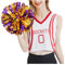 SHTGOI 2 Stück Cheerleading Pompons Metallfolie Cheerleading Pom Poms mit Ring Cheerleader Handblumen Cheers Blumenball für Sportveranstaltungen Ballspiele Tänze Karnevalspartys Lila+Gold
