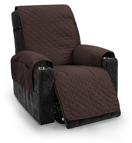 TIANSHU Wasserdichter Sesselschoner, Doppelseitig Verwendbarer Sesselbezug Relaxsessel Protector Haustierfreundlich rutschfest Abnehmbar und Waschbar Sesselschoner für Fernsehsessel(Schokolade)