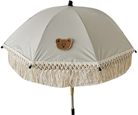 Strandschirm Für Sand, Kinder Strandschirm Mit Fransen, Winddicht, Schönes Bärenmuster Für Outdoor, Terrasse, Garten, Strand, Pool, Hinterhof, Sport(Bear)