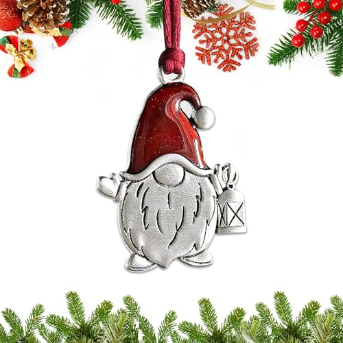 Weihnachtsschmuck, 2023, massives Zinn, Weihnachtsbaumschmuck, handgefertigt, Metall, zum Basteln, Sammlerstücke für Weihnachtsbäume, Zuhause, Party, Geschenke (Weihnachtsmann-Zwerg)