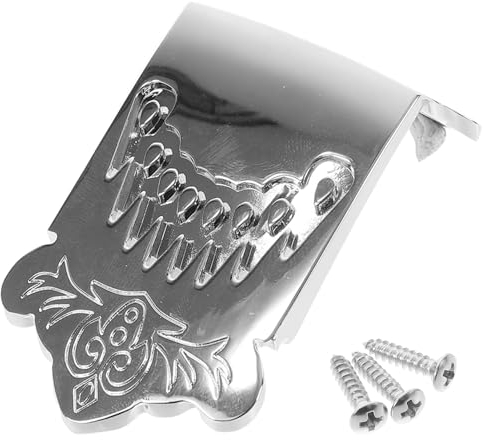 SUPVOX 4sets Mandolin Fixed Bridge Chrome Metal Mandolin Tailpiece Easy Install Tailpiece Parts