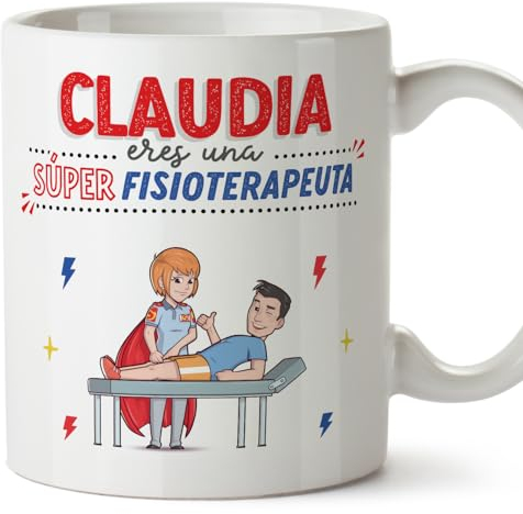 MUGFFINS Tazas Personalizadas para FISIOTERAPEUTA mujer - En Español - ¡Eres Súper! - 11 oz / 330 ml - Regalo Personalizable original y divertido