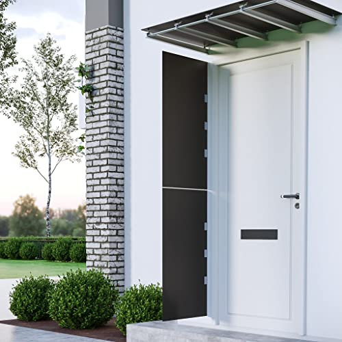 RAUGAJ Home Hardware Businese Side Panels for Door Canopy 2 pcs Black Tempered Glass