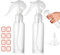 COMNICO 2 botellas pequeñas de spray de 3.5 onzas/100 ml de plástico transparente para el cabello, reutilizable, botella vacía de viaje con etiquetas de embudo, recipiente de líquido recargable para