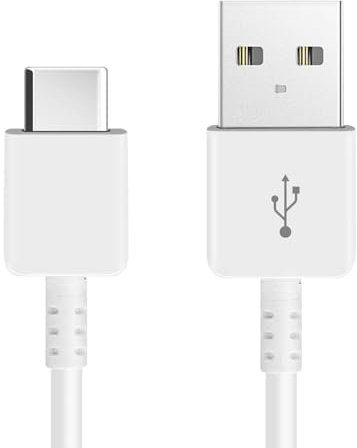 TEQY Cavo USB-C 80 cm Compatibile con Samsung Galaxy Serie S/Note/Fold/A/Tab (Bianco)