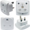 South Africa 3-pin Large Plug Type M (NOT Indian Type D plug) Adapter Convert to 3-pin UK Socket, BS 8546 Approved, Safety Protection Design, Flame Proof, 13A Fuse with Safety Shutter (4 Pieces White)