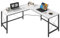HOMCOM Escritorio en Forma de L Escritorio Esquinero Moderno con Marco de Acero Carga 70 kg para Oficina Hogar Estudio 150x150x76 cm Blanco