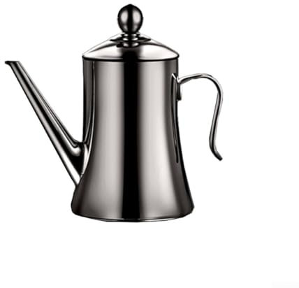 PETSTIBLE Pichet d'huile en acier inoxydable, bouteille d'huile multifonction en acier inoxydable avec couvercle - confortable, robuste (noir)