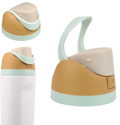 Moukiween Tapa superior de botella de agua con un botón, accesorios compatibles con Owala Cup de 16, 24, 32, 40 onzas, sin BPA, sin fugas, Negro, Plástico, Redonda, Botón, tapa de botella de agua